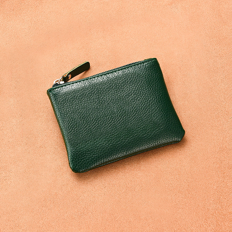 Lychee Pattern PU Coin Purse Small Card Bag Hand Hold Zipper Men's Coin Bag
