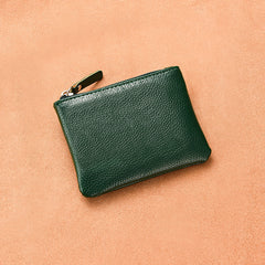 Lychee Pattern PU Coin Purse Small Card Bag Hand Hold Zipper Men's Coin Bag