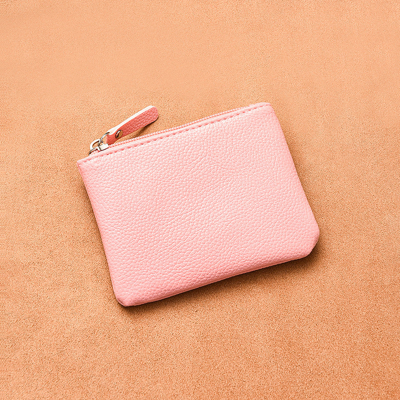Lychee Pattern PU Coin Purse Small Card Bag Hand Hold Zipper Men's Coin Bag