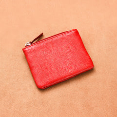 Lychee Pattern PU Coin Purse Small Card Bag Hand Hold Zipper Men's Coin Bag