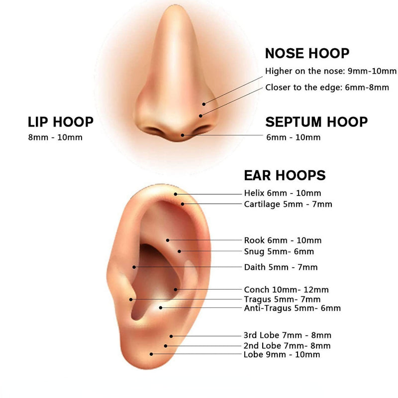 1PC Surgical Steel Hinged Nose Rings Hoop Ring Sleeper Lip Ear Nose Body Piercin