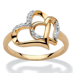Heart Hollow Proposal Diamond Ring Men Women Couple Jewelry Gift