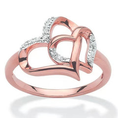 Heart Hollow Proposal Diamond Ring Men Women Couple Jewelry Gift