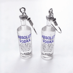 Y2K Vodka Wine Bottle Drop Dangle Earrings Resin Simulation Transparent