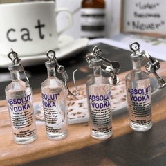 Y2K Vodka Wine Bottle Drop Dangle Earrings Resin Simulation Transparent