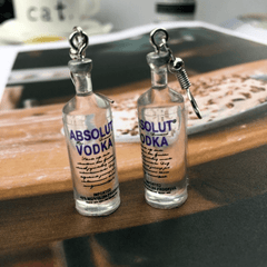Y2K Vodka Wine Bottle Drop Dangle Earrings Resin Simulation Transparent