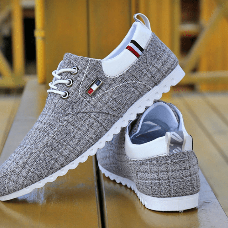 Men's Plaid Loafer Shoes Breathable Lightweight Non slip Canvas Shoes