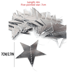 4M Rose & Silvery Golden Star Pull Flag Streamer, Bright Face Pull F