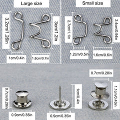 10pcs Waist Retracting Jeans Buckle Metal Button