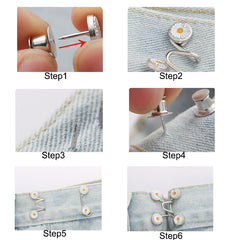 10pcs Waist Retracting Jeans Buckle Metal Button