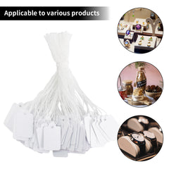 500pcs 24x15mm Hanging Labels with String for Jewellery Gift Tag