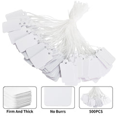 500pcs 24x15mm Hanging Labels with String for Jewellery Gift Tag