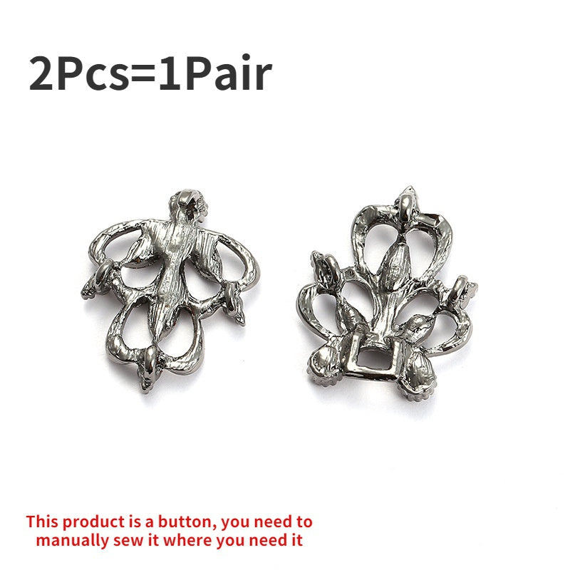 Crystal Cardigan Clips Rhinestone Buttons Alloy Buckle Collar