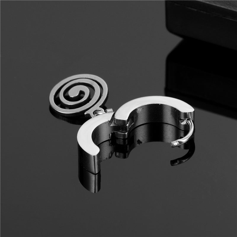 Titanium Steel Star Pendant Earrings for Men