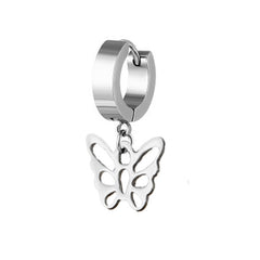 Titanium Steel Star Pendant Earrings for Men