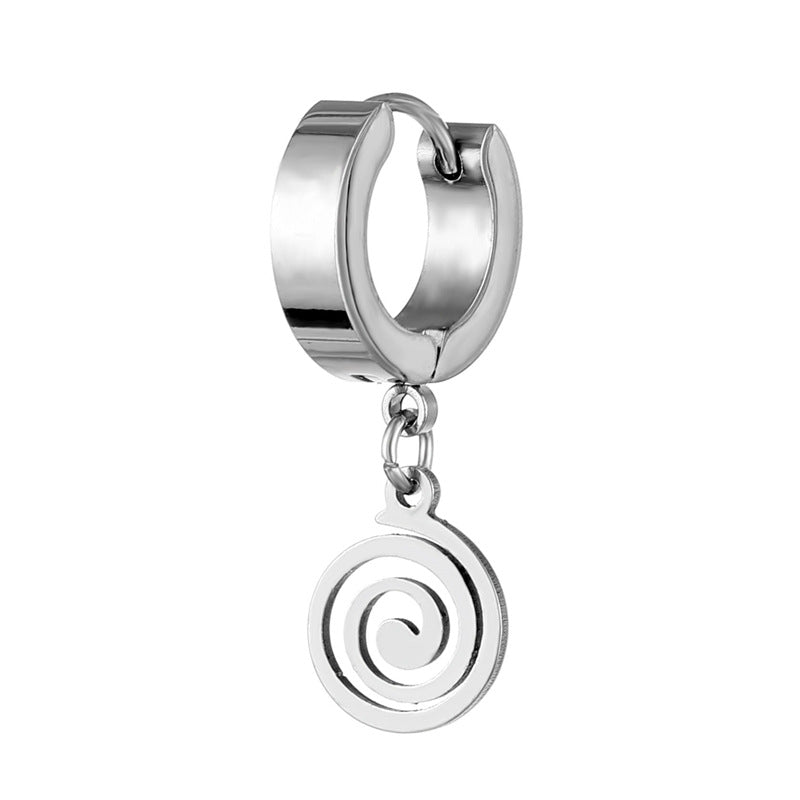 Titanium Steel Star Pendant Earrings for Men