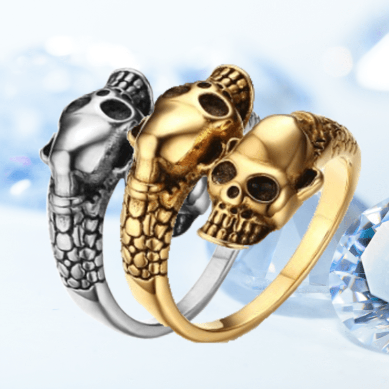 Men's Skull Ring Adjustable Punk Hip Hop Ring