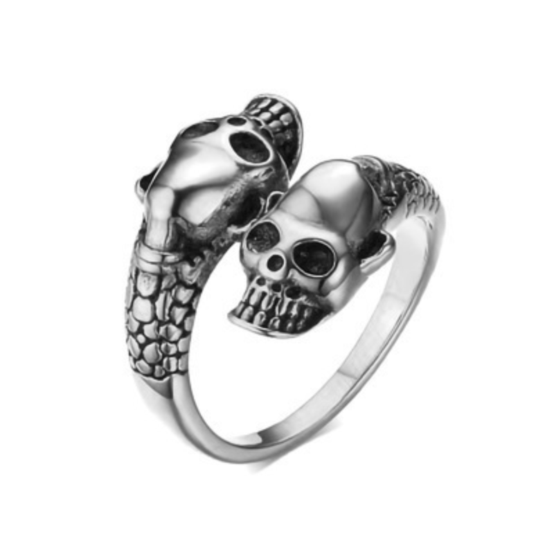 Men's Skull Ring Adjustable Punk Hip Hop Ring