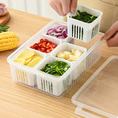 Refrigerator Storage Box 6 Grids Fridge Organizer