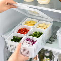Refrigerator Storage Box 6 Grids Fridge Organizer