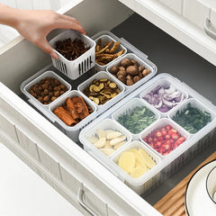 Refrigerator Storage Box 6 Grids Fridge Organizer