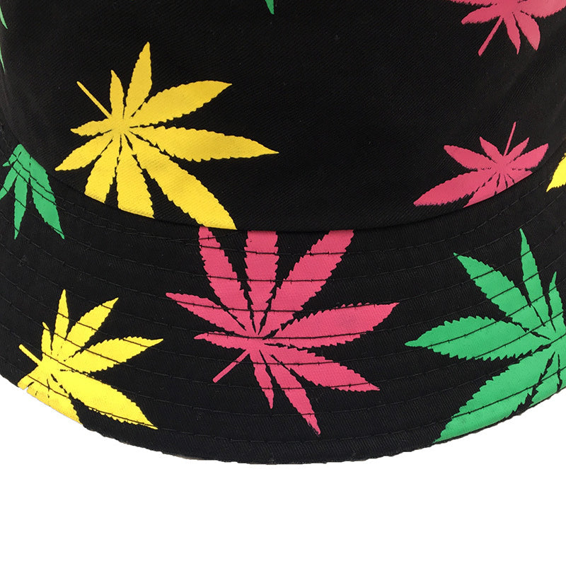 Colorful Maple Leaf Bucket Hat Men's Hip Hop Basin Hat