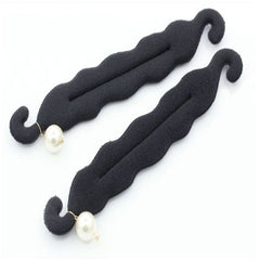 Faux Pearl Hair Bun Maker Styling Tool Solid Sponge Hair Accessory