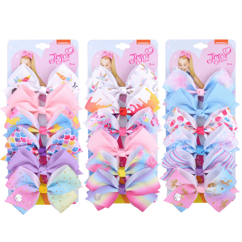 6 Kids Bow Hair Accessories Set
