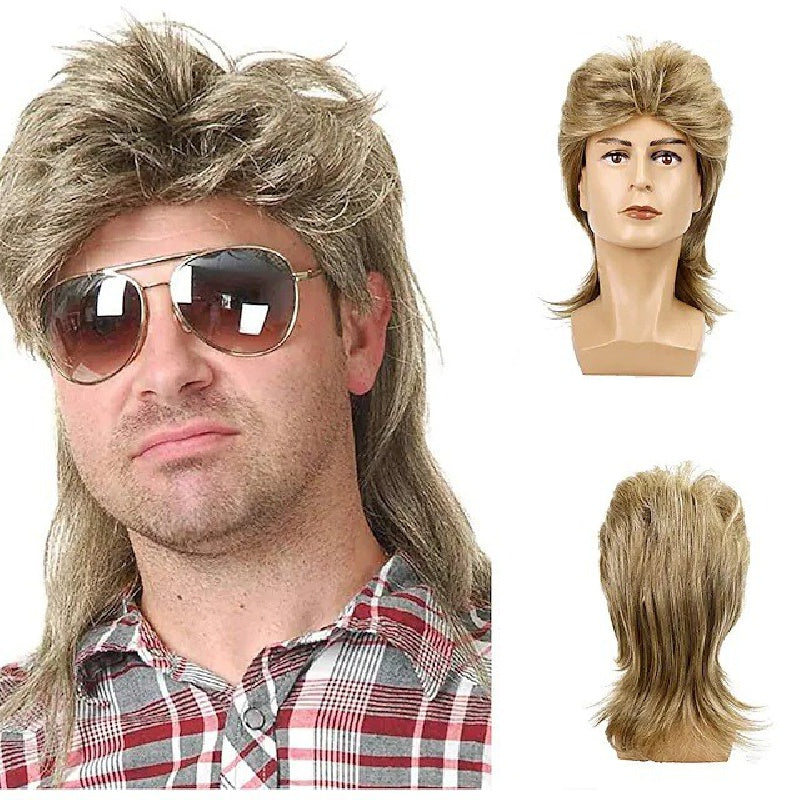 Men's 80s Costume Party Wig Light Brown