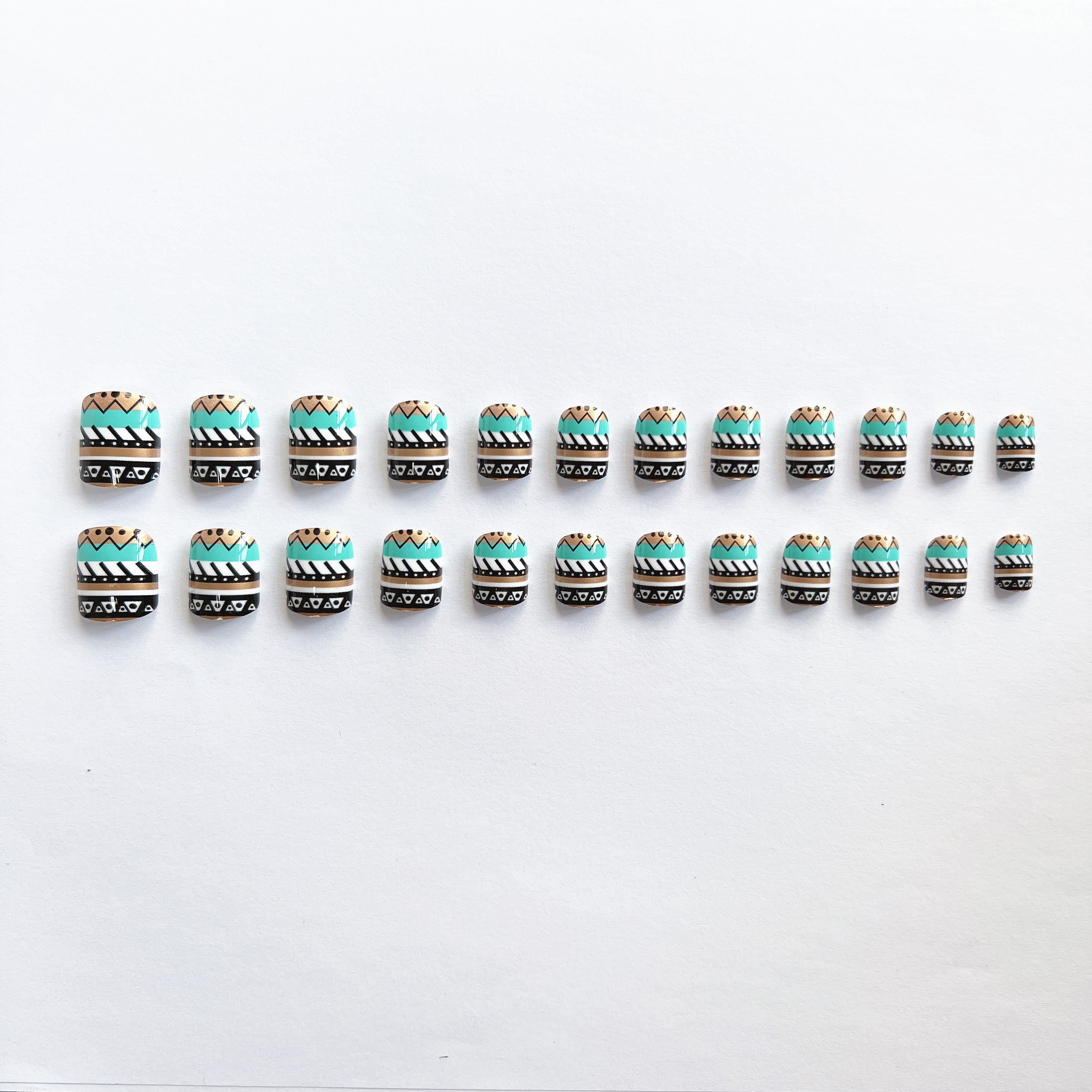 Colorful Squoval Press On Nails for Women and Girls