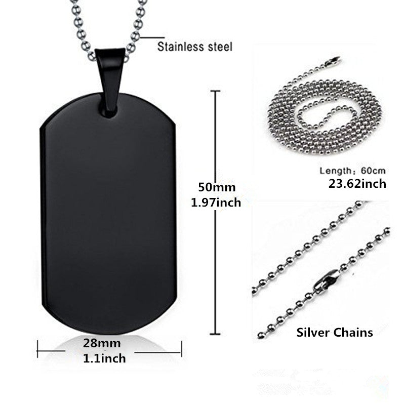 Stainless Steel Dog Tag Military Tag Necklace