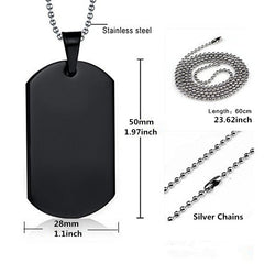 Stainless Steel Dog Tag Military Tag Necklace