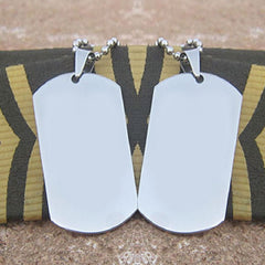 Stainless Steel Dog Tag Military Tag Necklace