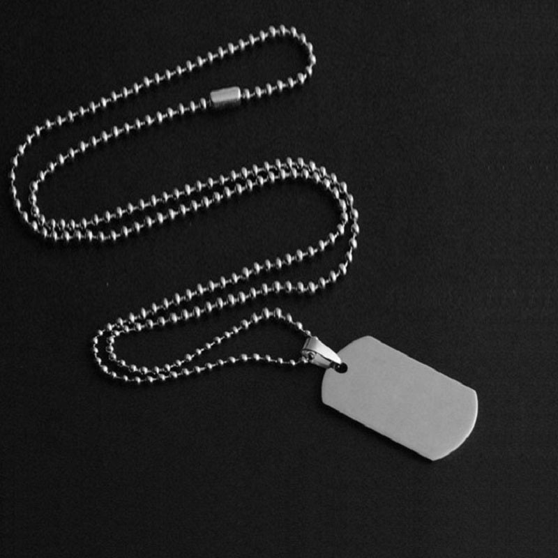 Stainless Steel Dog Tag Military Tag Necklace