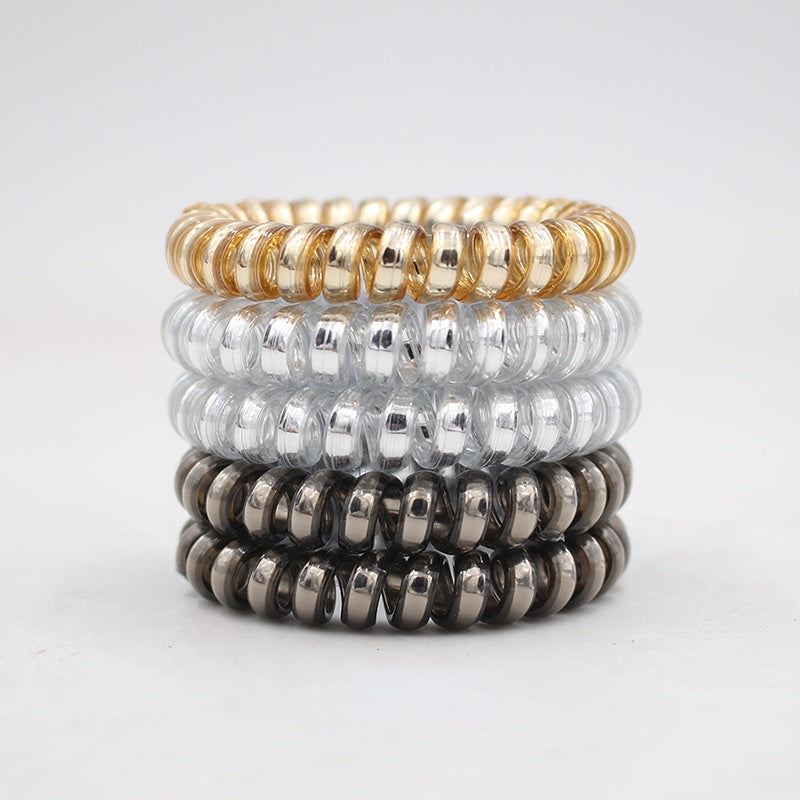 5pcs Non Slip Hair Coil Wire Hair Tie Minimalist Hair Band