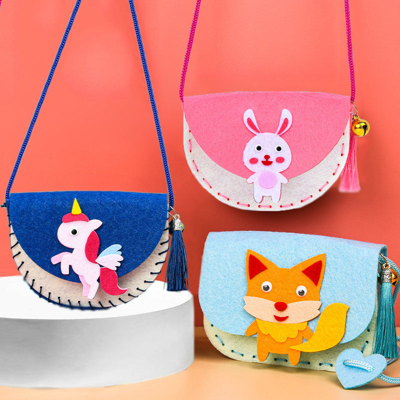 Children's DIY Felt Craft Kit Easter Rabbit Unicorn Toy Bag