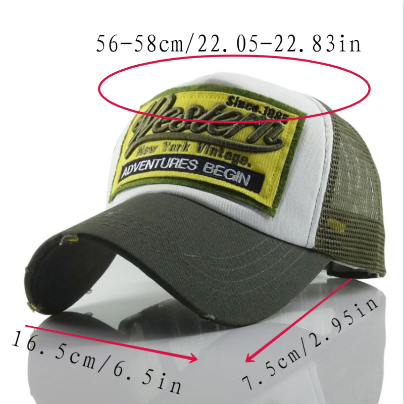 Western Embroidery Patch Baseball Cap Hip Hop Trucker Hat