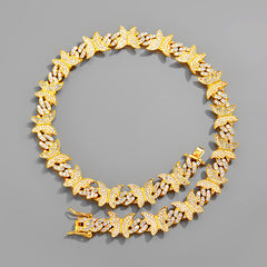 Men's Butterfly Chain Necklace with Artificial Diamond