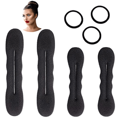 4pcs Solid Hair Bun Maker & 3pcs Hair Tie Elastic Headwear