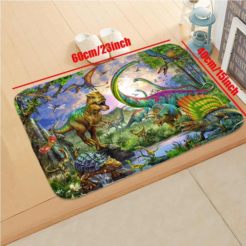 3D Dinosaur Printed Rug Non-slip Earth Rug