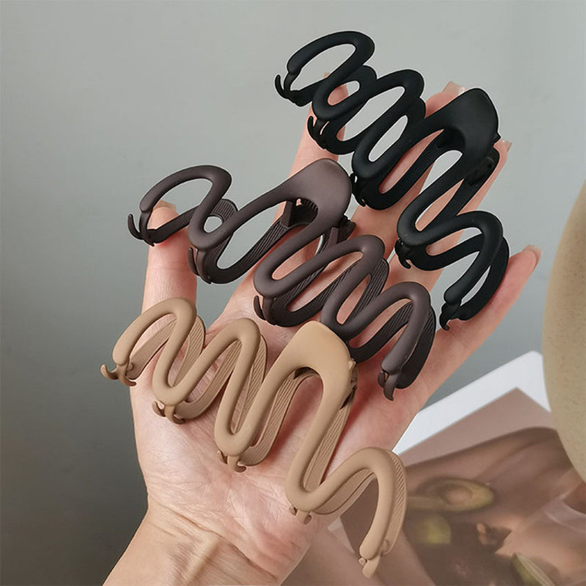 Geometric Wave Line Hair Claw Clip for Thick Hair