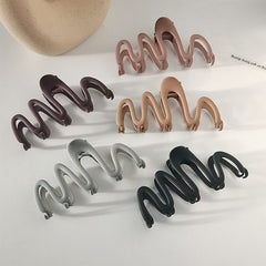 Geometric Wave Line Hair Claw Clip for Thick Hair