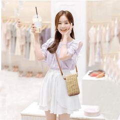 Mini Woven Straw Crossbody Bag for Women Summer Beach Coin Purse