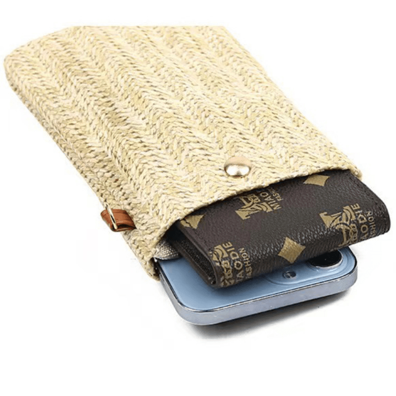 Mini Woven Straw Crossbody Bag for Women Summer Beach Coin Purse