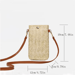 Mini Woven Straw Crossbody Bag for Women Summer Beach Coin Purse