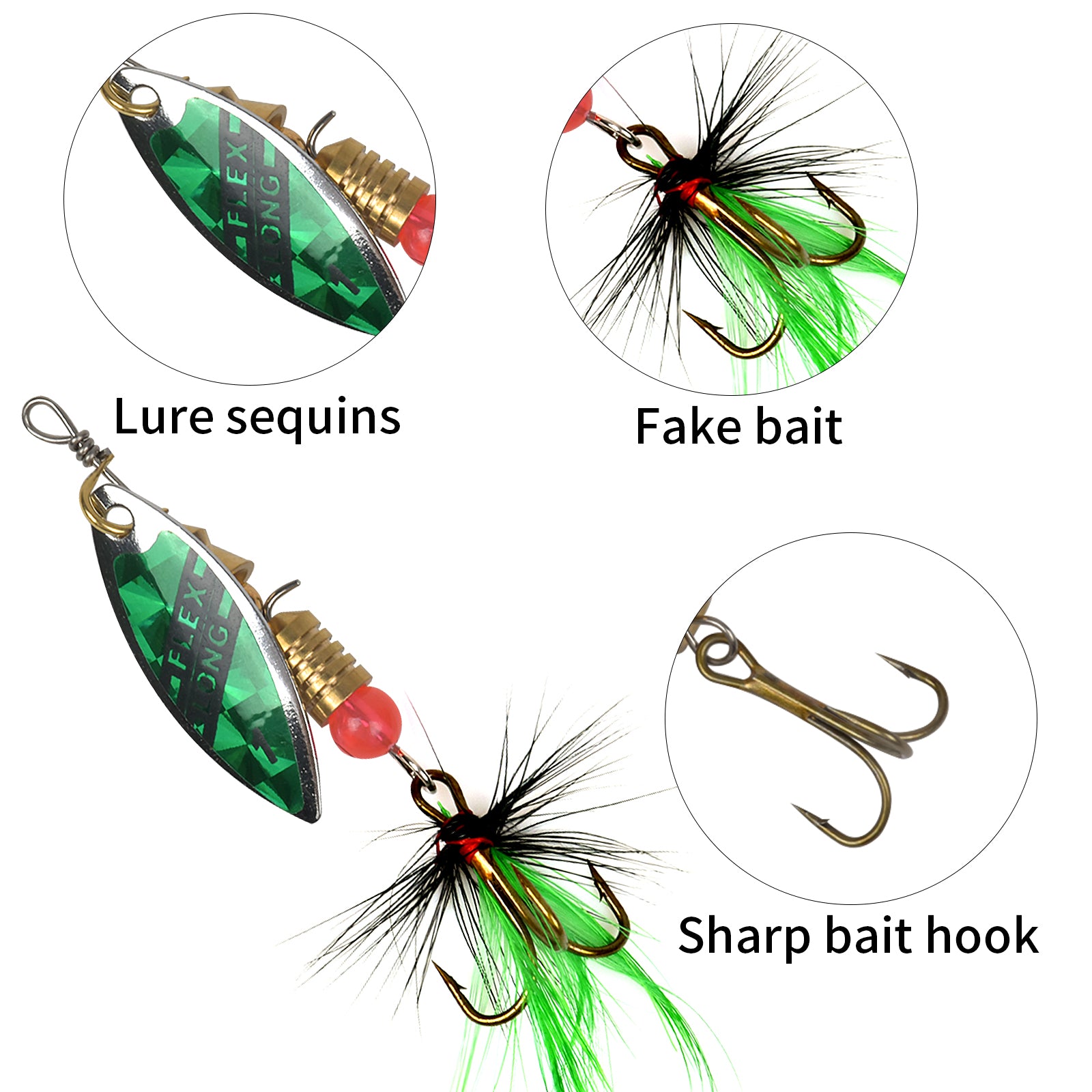 10pcs Spinner Bait Spoon Set 20pc Lures Kit w/ Storage Box Freshwater Saltwater