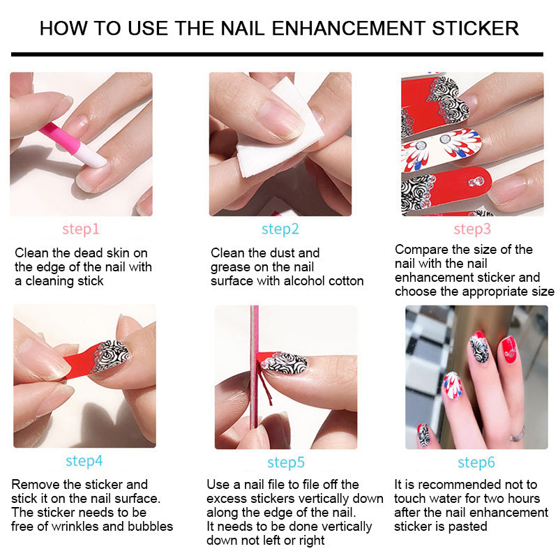 Self Adhesive Nail Polish Stickers Full Wrap Manicure Decal Strips for Women