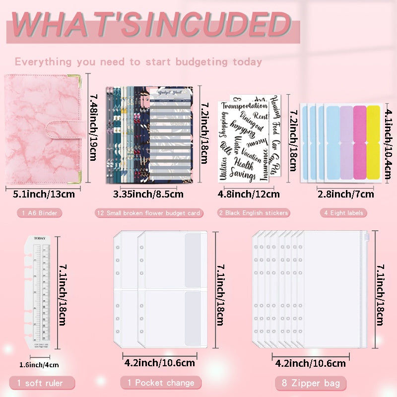 A6 Budget Planner Savings Binder w/ Stickers