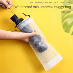 Waterproof Umbrella Storage Bag Drawstring Plastic Translucent 13x5in