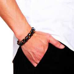 Double Hematite Tiger's Eye Bracelets - Natural Energy Stone Bracelet